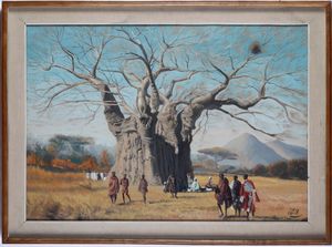 ,Piero Monti : Baobab  - Asta Dipinti del XIX e XX secolo | Cambi Time - Associazione Nazionale - Case d'Asta italiane