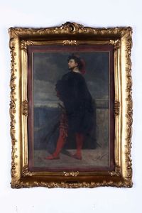 ,Eleuterio Pagliano : Ritratto di spadaccino  - Asta Dipinti del XIX e XX secolo | Cambi Time - Associazione Nazionale - Case d'Asta italiane