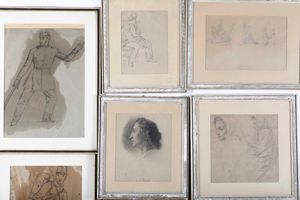 ,Raffaele Pontremoli : Lotto di 11 disegni su carta  - Asta Dipinti del XIX e XX secolo | Cambi Time - Associazione Nazionale - Case d'Asta italiane