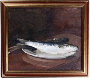 ,Antonio Schiaffino - Natura morta con pesci