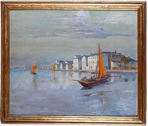 ,Pietro Fragiacomo - Veduta di laguna veneta