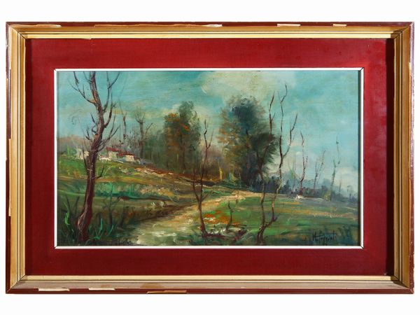 Lotto di dipinti: Renato Alessandrini, Mario Poggiali e Gualtiero Prenleloup  - Asta Arte Moderna e Contemporanea - Associazione Nazionale - Case d'Asta italiane