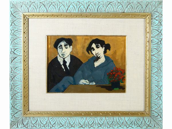 ,Marcello Boccacci : Marito e la moglie 1950  - Asta Arte Moderna e Contemporanea - Associazione Nazionale - Case d'Asta italiane