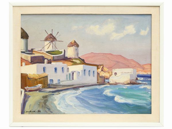 ,Armeno Mattioli : Paesaggio marino 1933  - Asta Arte Moderna e Contemporanea - Associazione Nazionale - Case d'Asta italiane