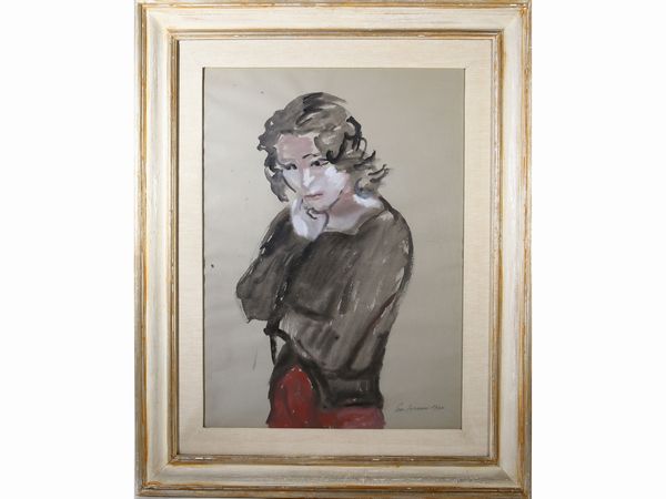 ,Enzo Faraoni : Ritratto femminile 1976  - Asta Arte Moderna e Contemporanea - Associazione Nazionale - Case d'Asta italiane