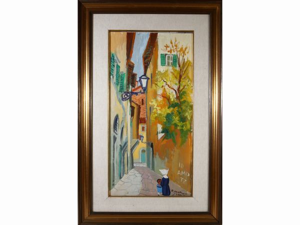 ,Rodolfo Marma : Vicolo del fiordaliso 1981  - Asta Arte Moderna e Contemporanea - Associazione Nazionale - Case d'Asta italiane