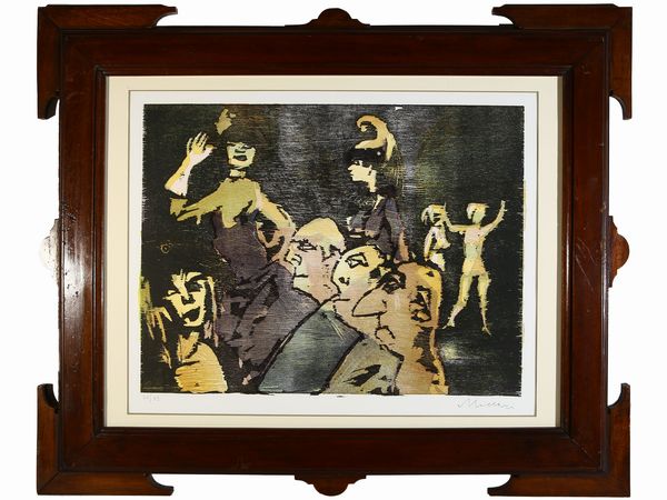 ,MINO MACCARI : Composizione con personaggi  - Asta Arte Moderna e Contemporanea - Associazione Nazionale - Case d'Asta italiane