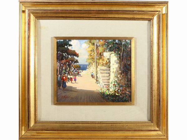 ,Paolo Malerba : Paesaggio marino con personaggi  - Asta Arte Moderna e Contemporanea - Associazione Nazionale - Case d'Asta italiane