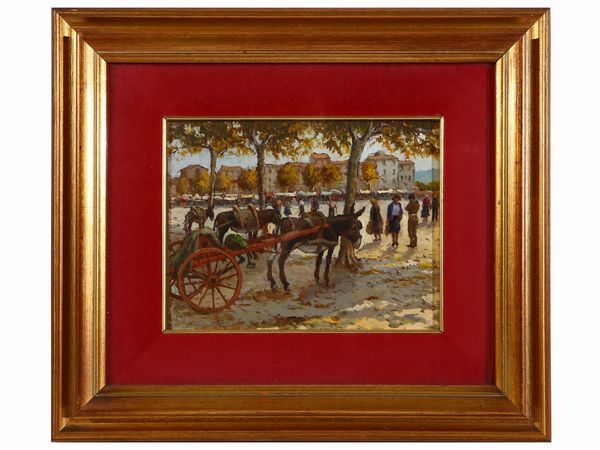 ,Amleto Danti : Prato vecchio 1974 e Scena di mercato 1968  - Asta Arte Moderna e Contemporanea - Associazione Nazionale - Case d'Asta italiane