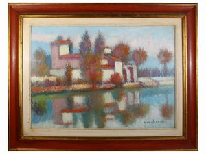 ,Dino Migliorini - Paesaggio sull'Arno