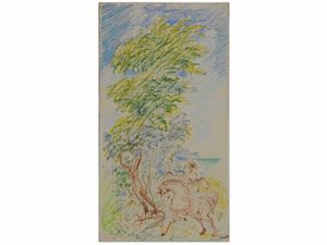 ,Aligi Sassu - Paesaggio marino con cavalli