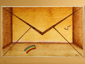 ,GIULIANO GHELLI - Composizione con lettera 1989