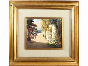 ,Paolo Malerba - Paesaggio marino con personaggi