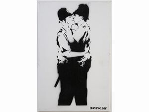 ,Banksy - Kissing policeman 2015 (Dismal Canvans)
