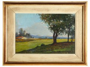 ,Tullio Bartoli - Paesaggio di campagna 1955