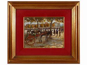 ,Amleto Danti - Prato vecchio 1974 e Scena di mercato 1968