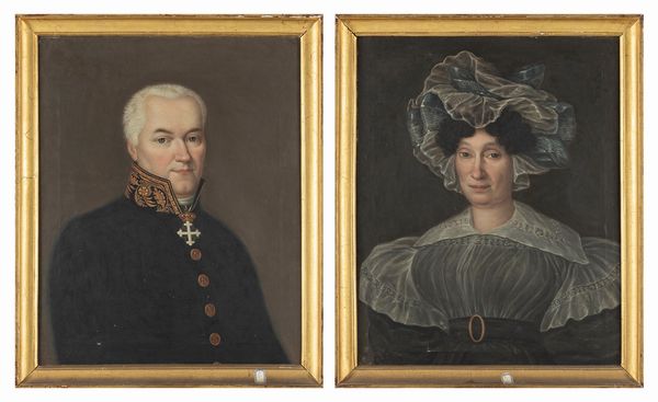 ,Jean Martini : Ritratto di gentiluomo e Ritratto di gentildonna, a mezzo busto (en pendant)  - Asta Dipinti e Disegni Antichi - Associazione Nazionale - Case d'Asta italiane