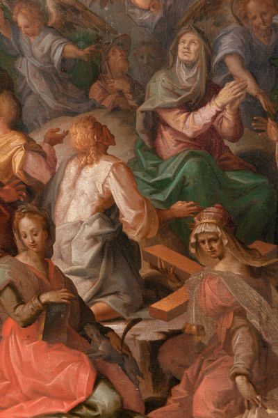 ,Tommaso Manzuoli, detto Maso da San Friano : Ascensione di Cristo con la Vergine, gli Apostoli e le Sante Agnese ed Elena  - Asta Dipinti e Disegni Antichi - Associazione Nazionale - Case d'Asta italiane