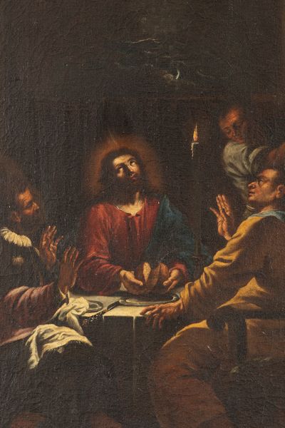 ,Scuola veneta, secolo XVII : Cena in Emmaus  - Asta Dipinti e Disegni Antichi - Associazione Nazionale - Case d'Asta italiane