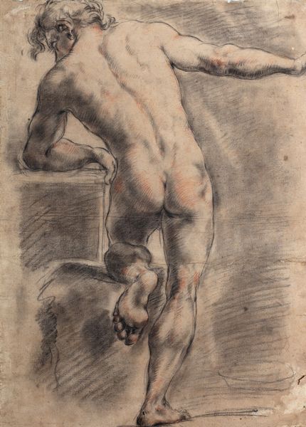 ,Scuola bolognese, secolo XVIII : Nudo virile di spalle  - Asta Dipinti e Disegni Antichi - Associazione Nazionale - Case d'Asta italiane