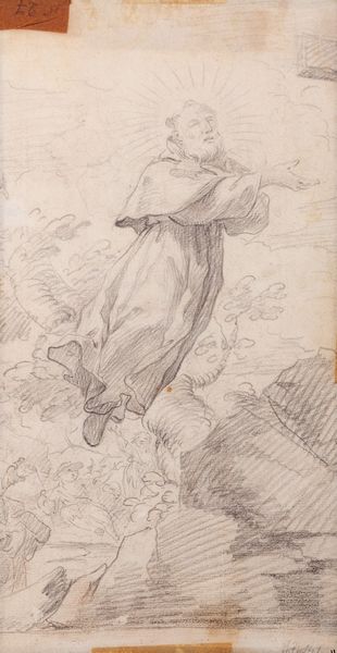 ,Scuola napoletana, secolo XVIII : Mos fa scaturire l'acqua dalla roccia (recto) e Apoteosi di un San Giuseppe da Copertino (verso)  - Asta Dipinti e Disegni Antichi - Associazione Nazionale - Case d'Asta italiane