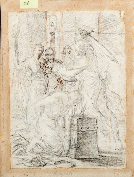 ,Scuola romana, secolo XVIII : Decapitazione di un Santo (San Giovanni Battista?)  - Asta Dipinti e Disegni Antichi - Associazione Nazionale - Case d'Asta italiane