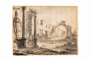 ,Scuola veneta, secolo XVIII - Capriccio architettonico