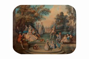 ,Carl Friedrich Naumann : Concerto en plein air; e Scena galante en plein air (en pendant)  - Asta Dipinti e Disegni Antichi - Associazione Nazionale - Case d'Asta italiane