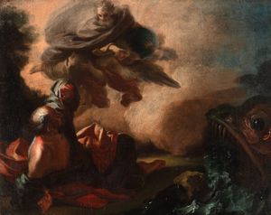 ,Scuola napoletana, fine secolo XVII - inizi secolo XVIII - Giona e la balena