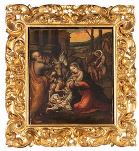 ,Scuola dell'Italia settentrionale, secolo XVII - Adorazione dei pastori