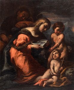 ,Scuola dell'Italia centrale, secolo XVII - Sacra Famiglia con San Giovannino