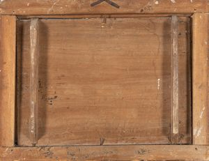 ,Scuola dell'Italia settentrionale, fine secolo XVI - inizi secolo XVII : Paesaggio con padre eremita  - Asta Dipinti e Disegni Antichi - Associazione Nazionale - Case d'Asta italiane