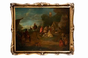 ,Scuola francese, secolo XVIII - Partenza per la caccia