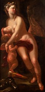,Atelier di Luca Giordano (Napoli 1634 – 1705) - Venere e Cupido nella fucina di Vulcano