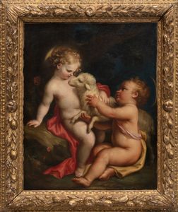 ,Scuola emiliana, fine secolo XVII - inizio secolo XVIII - Ges Bambino e San Giovannino