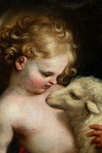 ,Scuola emiliana, fine secolo XVII - inizio secolo XVIII : Ges Bambino e San Giovannino  - Asta Dipinti e Disegni Antichi - Associazione Nazionale - Case d'Asta italiane