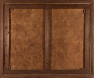 ,Scuola romana, fine secolo XVII - inizi secolo XVIII : Paesaggio fluviale con viandanti a riposo e cittadella sullo sfondo  - Asta Dipinti e Disegni Antichi - Associazione Nazionale - Case d'Asta italiane