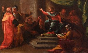 ,Scuola dell'Italia meridionale, secolo XVII - Ges tra i Dottori