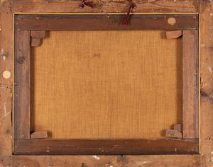 ,Scuola veneta, secolo XVIII : Paesaggio con lavandaie e viandanti presso un fiume e casolare  - Asta Dipinti e Disegni Antichi - Associazione Nazionale - Case d'Asta italiane