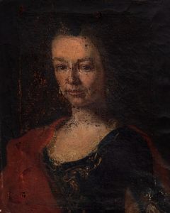 ,Scuola dell'Italia settentrionale, secolo XVIII : Ritratto di gentiluomo e Ritratto di gentildonna, a mezzo busto (en pendant)  - Asta Dipinti e Disegni Antichi - Associazione Nazionale - Case d'Asta italiane