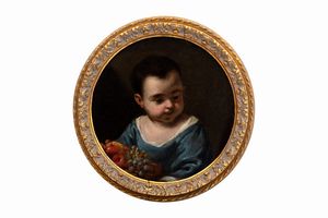 ,Antonio Mercurio Amorosi - Ritratto di bambina con cesta di frutta
