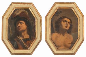 ,Scuola italiana, secolo XVII - San Michele Arcangelo; e San Sebastiano