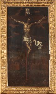 ,Scuola fiamminga, secolo XVII - Crocifissione