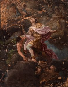 ,Scuola napoletana, secolo XVIII - Apoteosi di un Santo guerriero (San Giorgio?)