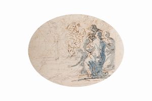 ,Scuola di Carlo Maratti (Camerano 1625 - Roma 1713) - Lotto di due disegni:
