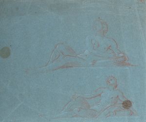 Lotto di due disegni raffiguranti studi di figure femminili  - Asta Dipinti e Disegni Antichi - Associazione Nazionale - Case d'Asta italiane