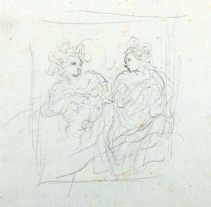 ,Ottavio Dandini - Tre disegni con studi di figure femminili