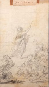 ,Scuola napoletana, secolo XVIII - Mos fa scaturire l'acqua dalla roccia (recto) e Apoteosi di un San Giuseppe da Copertino (verso)