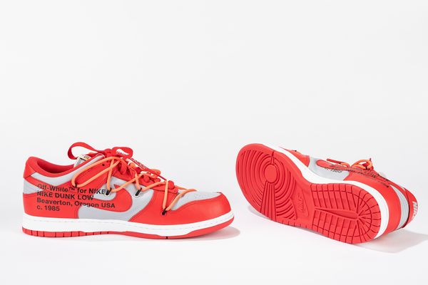 ,NIKE : Dunk Low Off-White University Red - Taglia US 11 EUR 45  - Asta Sneakerhead: la prima asta di sneakers in Italia - Associazione Nazionale - Case d'Asta italiane