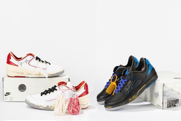 ,NIKE : Bundle Pack - Jordan 2 Retro Low SP Off-White White Red & Black Blue - Taglia US 10 EUR 44  - Asta Sneakerhead: la prima asta di sneakers in Italia - Associazione Nazionale - Case d'Asta italiane